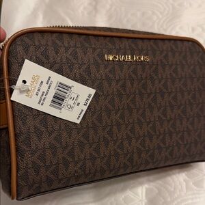 Michael Kors Signature Brown Toiletry Bag